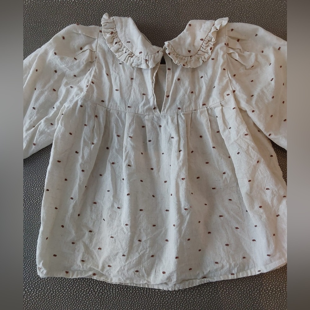 Soor Ploom White Polka Dot Kids Shirt 2y EUC - Picture 6 of 6